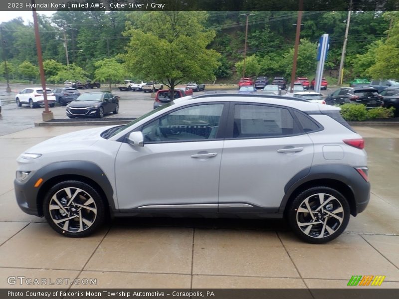 Cyber Silver / Gray 2023 Hyundai Kona Limited AWD