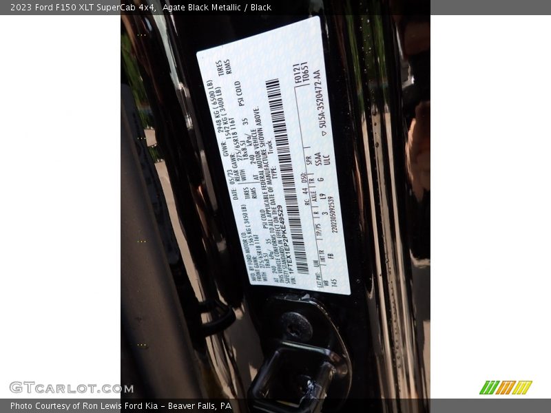 Agate Black Metallic / Black 2023 Ford F150 XLT SuperCab 4x4