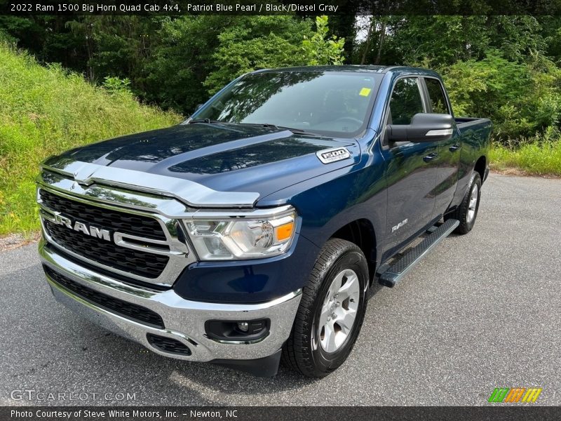 Patriot Blue Pearl / Black/Diesel Gray 2022 Ram 1500 Big Horn Quad Cab 4x4