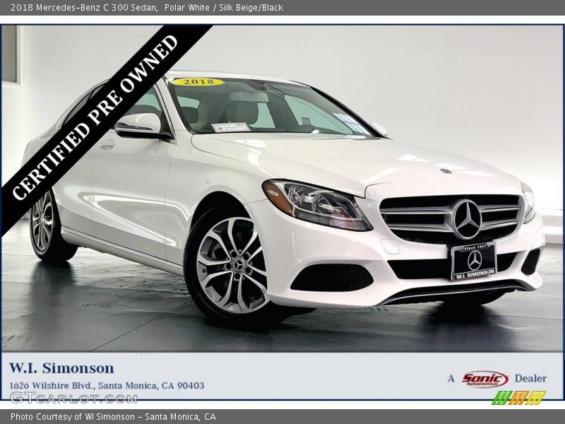 Polar White / Silk Beige/Black 2018 Mercedes-Benz C 300 Sedan
