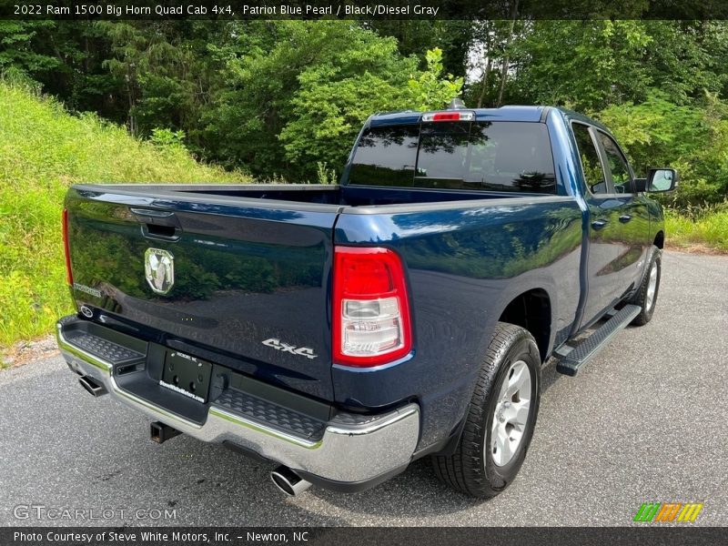 Patriot Blue Pearl / Black/Diesel Gray 2022 Ram 1500 Big Horn Quad Cab 4x4