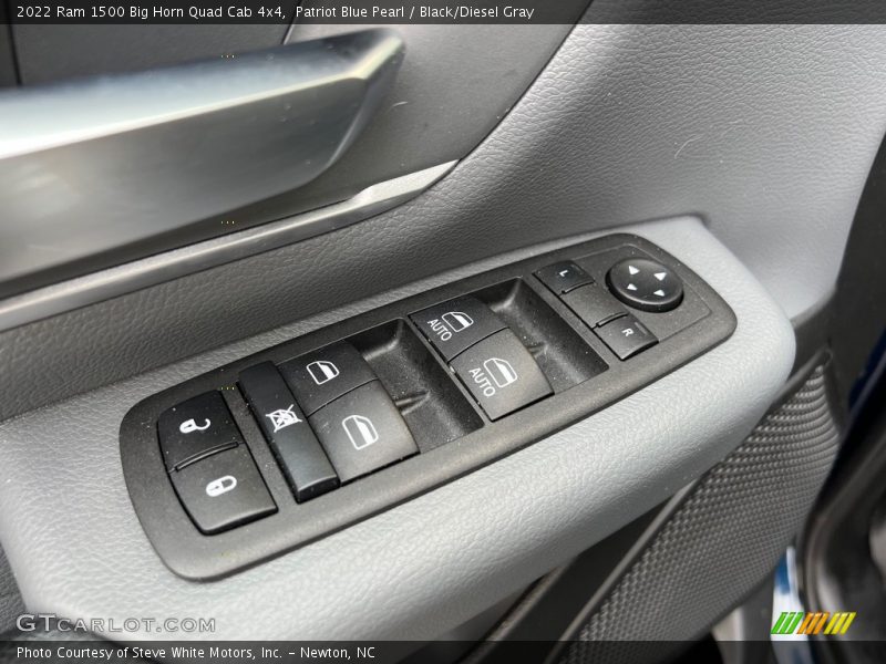 Patriot Blue Pearl / Black/Diesel Gray 2022 Ram 1500 Big Horn Quad Cab 4x4