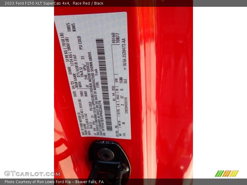 2023 F150 XLT SuperCab 4x4 Race Red Color Code PQ