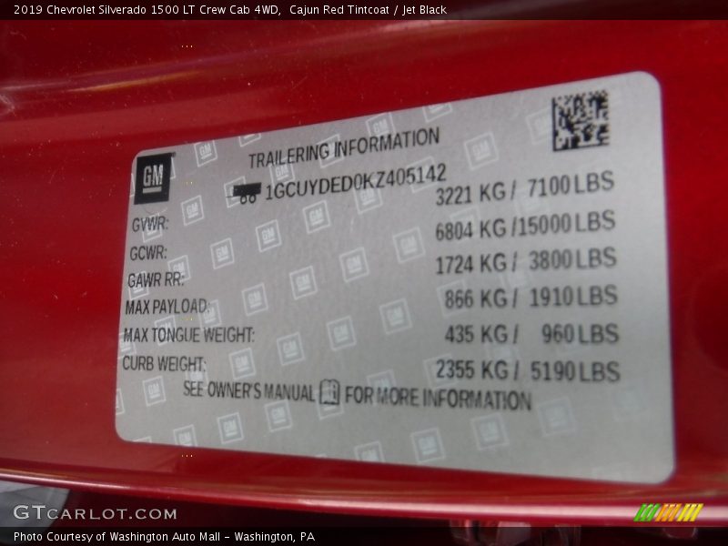 Cajun Red Tintcoat / Jet Black 2019 Chevrolet Silverado 1500 LT Crew Cab 4WD