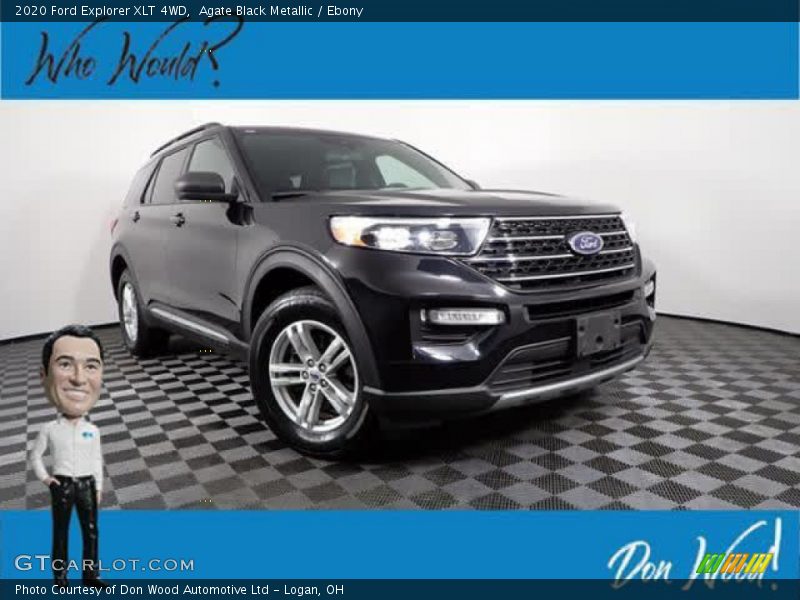 Agate Black Metallic / Ebony 2020 Ford Explorer XLT 4WD