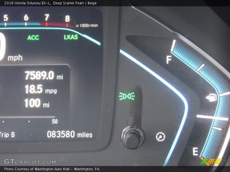 Deep Scarlet Pearl / Beige 2018 Honda Odyssey EX-L