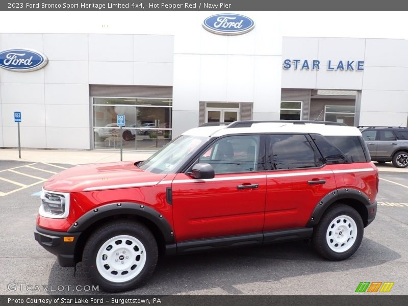 Hot Pepper Red / Navy Pier 2023 Ford Bronco Sport Heritage Limited 4x4