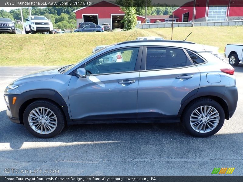 Sonic Silver / Black 2021 Hyundai Kona SEL AWD