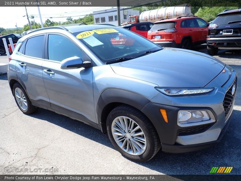 Sonic Silver / Black 2021 Hyundai Kona SEL AWD