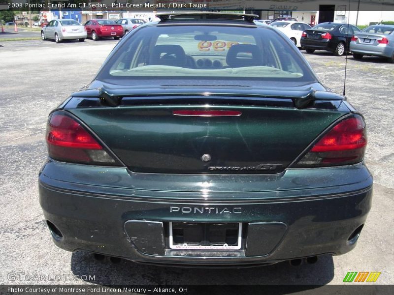 Polo Green Metallic / Dark Taupe 2003 Pontiac Grand Am GT Sedan