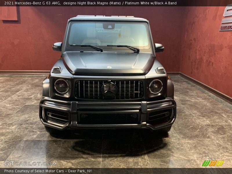 designo Night Black Magno (Matte) / Platinum White w/Black A Band 2021 Mercedes-Benz G 63 AMG