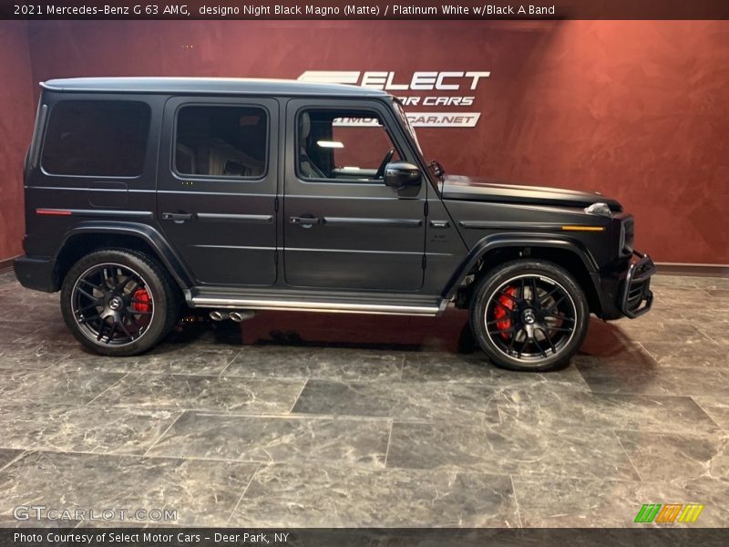 designo Night Black Magno (Matte) / Platinum White w/Black A Band 2021 Mercedes-Benz G 63 AMG