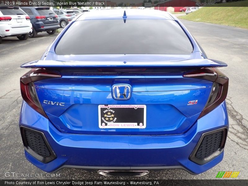Agean Blue Metallic / Black 2019 Honda Civic Si Sedan