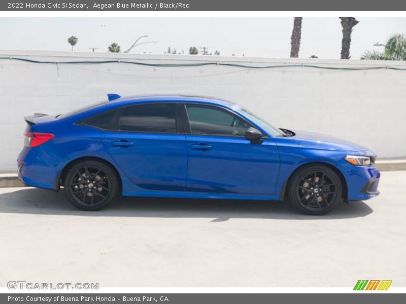 Aegean Blue Metallic / Black/Red 2022 Honda Civic Si Sedan