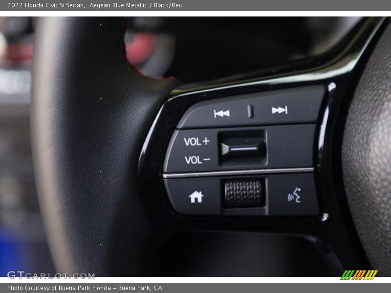 Aegean Blue Metallic / Black/Red 2022 Honda Civic Si Sedan