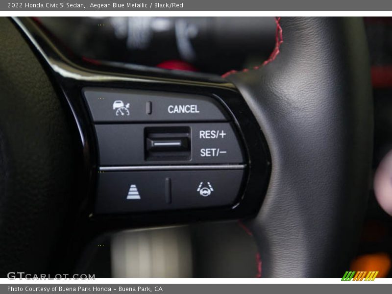 Aegean Blue Metallic / Black/Red 2022 Honda Civic Si Sedan