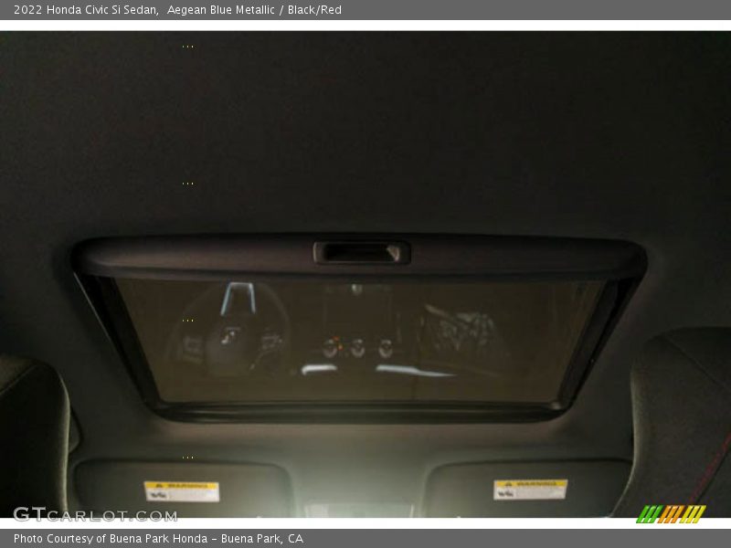 Aegean Blue Metallic / Black/Red 2022 Honda Civic Si Sedan