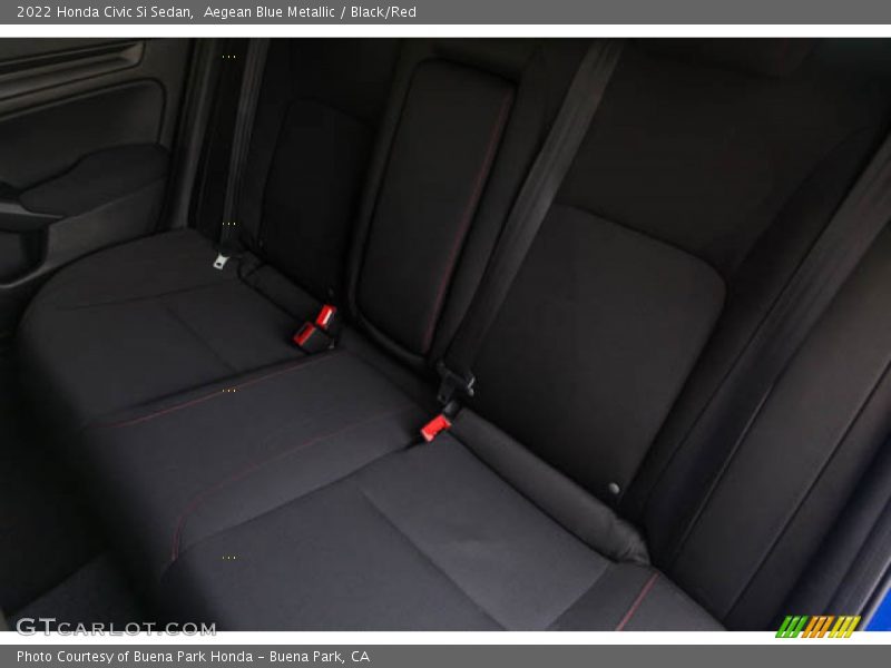 Aegean Blue Metallic / Black/Red 2022 Honda Civic Si Sedan