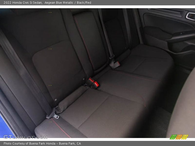 Aegean Blue Metallic / Black/Red 2022 Honda Civic Si Sedan