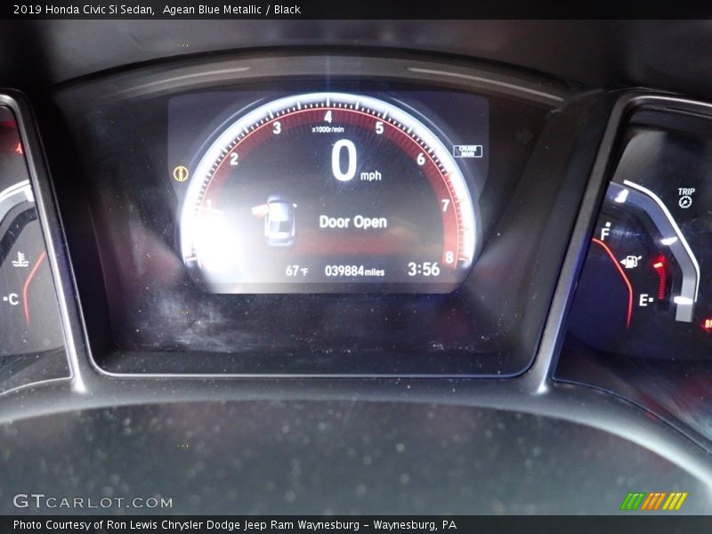 Agean Blue Metallic / Black 2019 Honda Civic Si Sedan