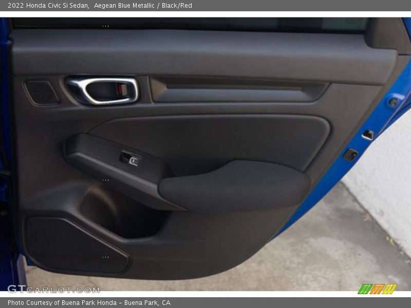 Aegean Blue Metallic / Black/Red 2022 Honda Civic Si Sedan