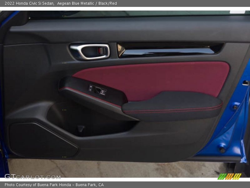 Aegean Blue Metallic / Black/Red 2022 Honda Civic Si Sedan