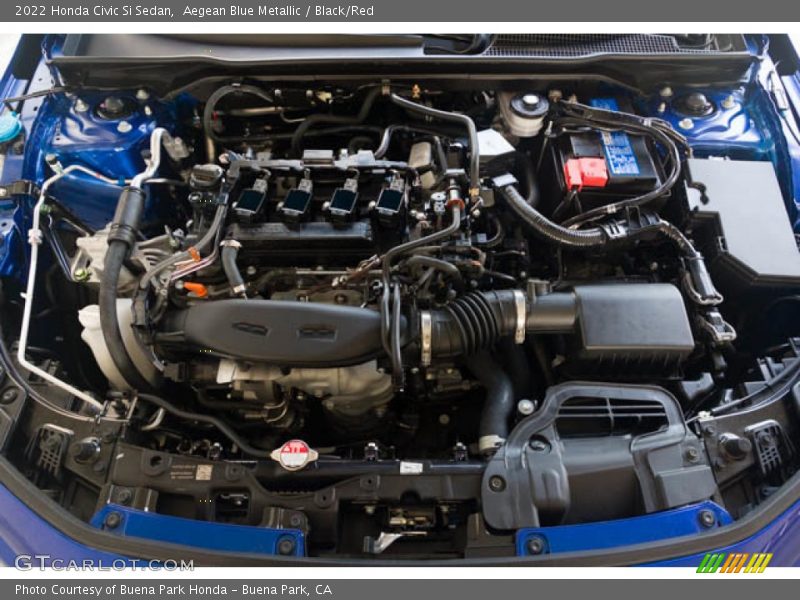 Aegean Blue Metallic / Black/Red 2022 Honda Civic Si Sedan