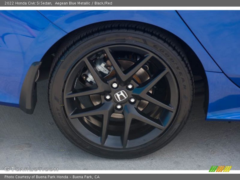 Aegean Blue Metallic / Black/Red 2022 Honda Civic Si Sedan