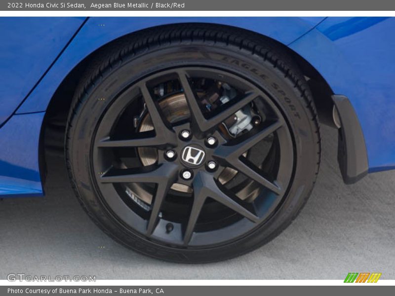 Aegean Blue Metallic / Black/Red 2022 Honda Civic Si Sedan