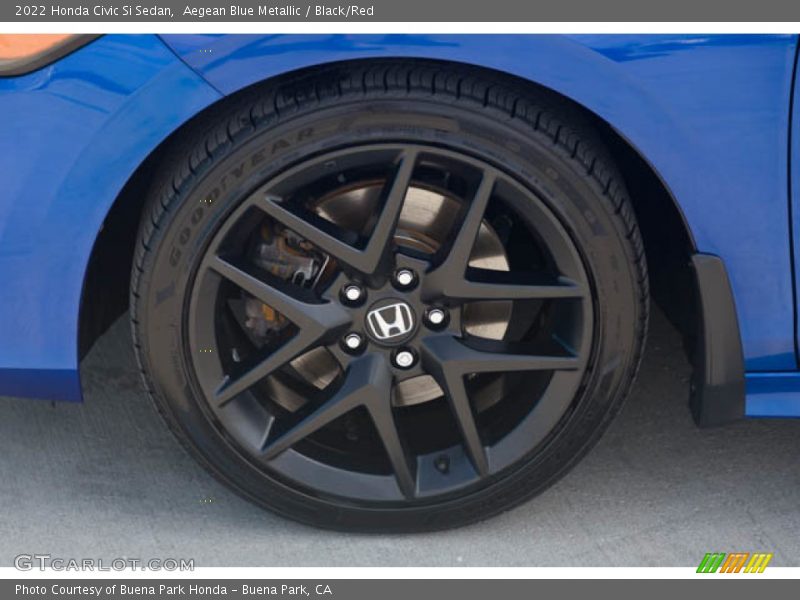 Aegean Blue Metallic / Black/Red 2022 Honda Civic Si Sedan
