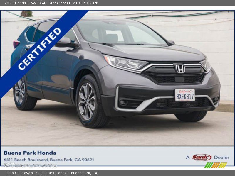 Modern Steel Metallic / Black 2021 Honda CR-V EX-L