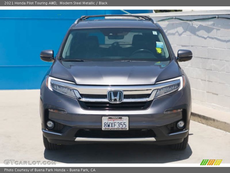 Modern Steel Metallic / Black 2021 Honda Pilot Touring AWD