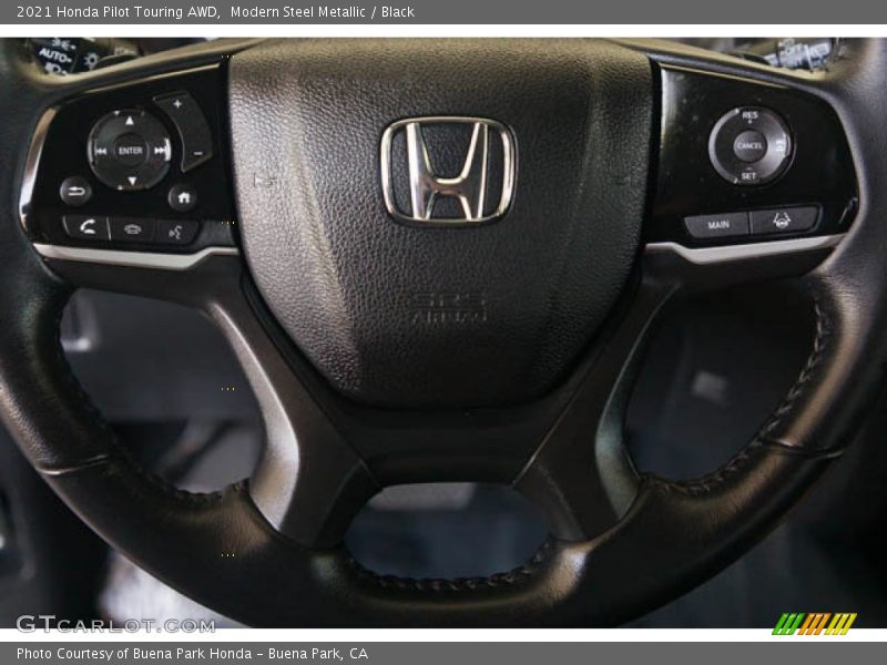 Modern Steel Metallic / Black 2021 Honda Pilot Touring AWD