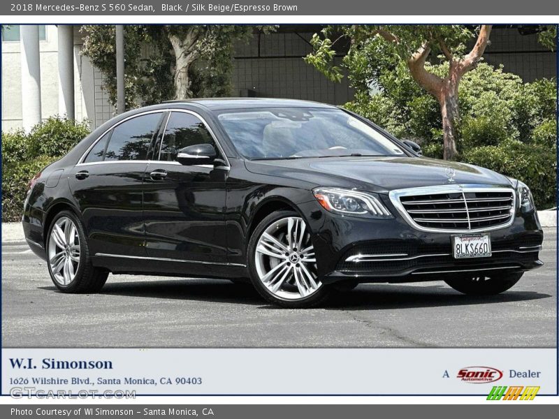 Black / Silk Beige/Espresso Brown 2018 Mercedes-Benz S 560 Sedan