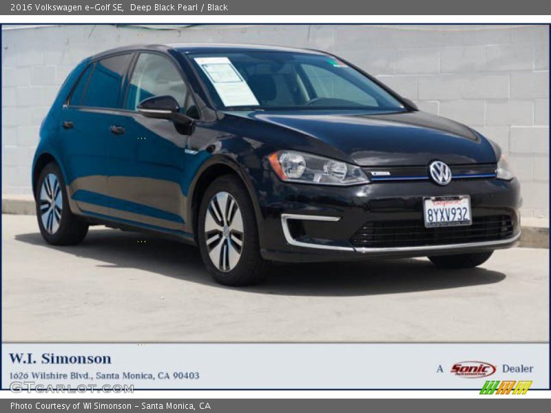 Deep Black Pearl / Black 2016 Volkswagen e-Golf SE