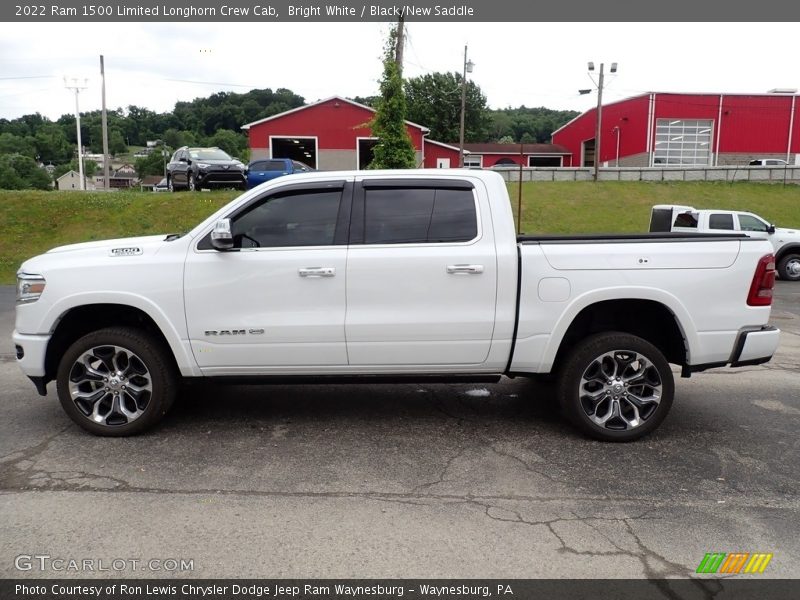 Bright White / Black/New Saddle 2022 Ram 1500 Limited Longhorn Crew Cab