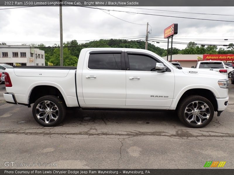 Bright White / Black/New Saddle 2022 Ram 1500 Limited Longhorn Crew Cab