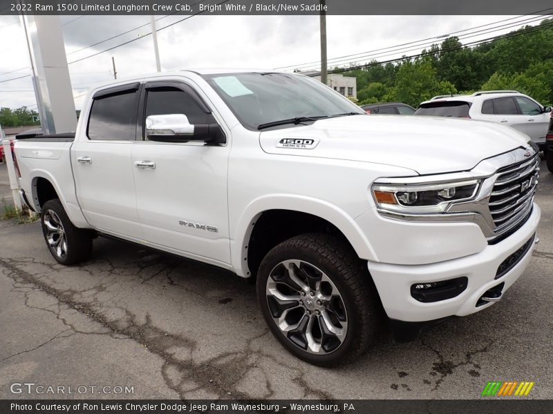 Bright White / Black/New Saddle 2022 Ram 1500 Limited Longhorn Crew Cab