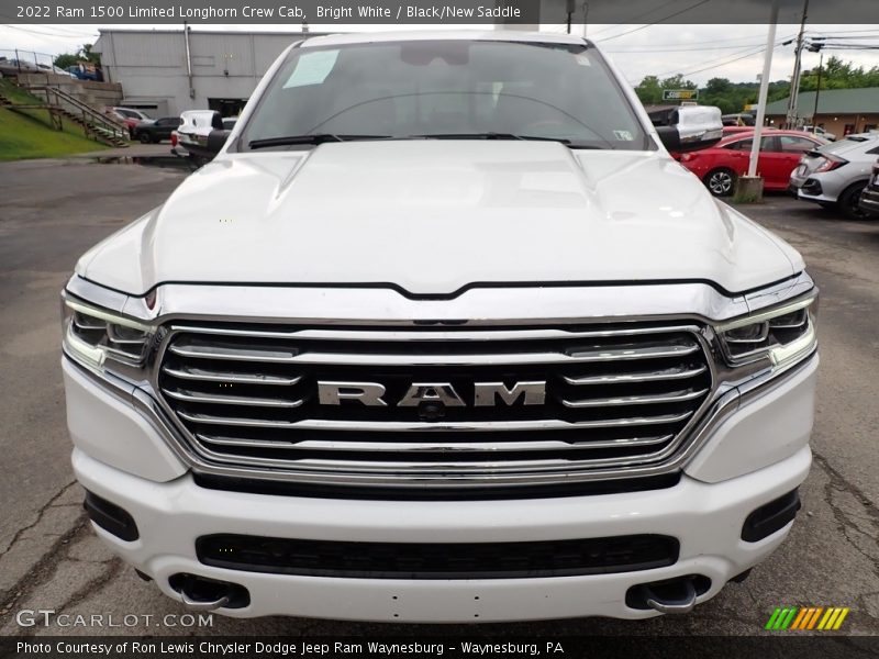 Bright White / Black/New Saddle 2022 Ram 1500 Limited Longhorn Crew Cab
