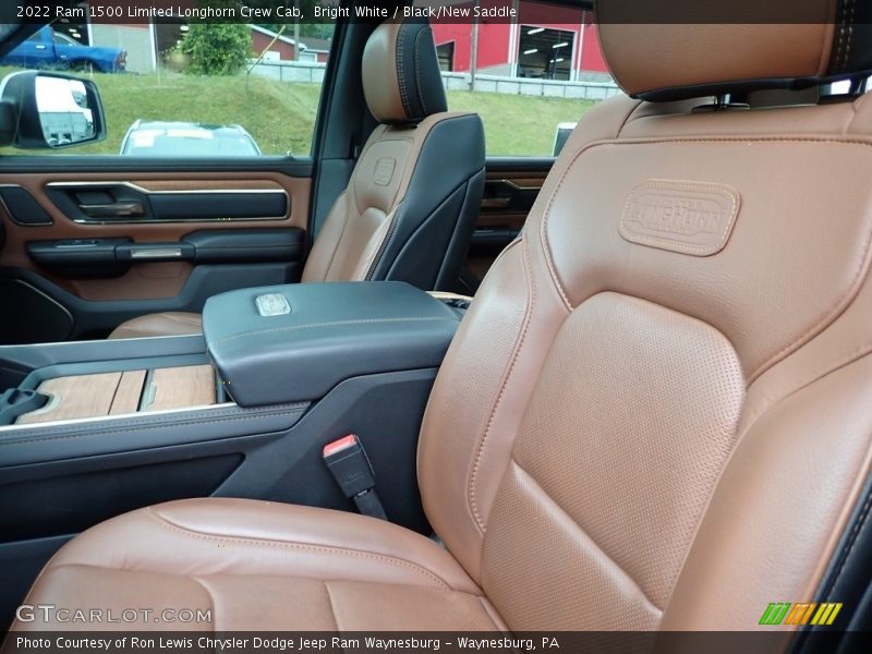 Bright White / Black/New Saddle 2022 Ram 1500 Limited Longhorn Crew Cab