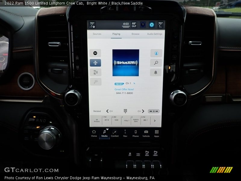 Bright White / Black/New Saddle 2022 Ram 1500 Limited Longhorn Crew Cab