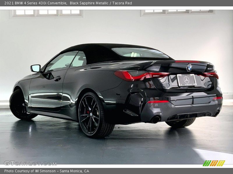 Black Sapphire Metallic / Tacora Red 2021 BMW 4 Series 430i Convertible
