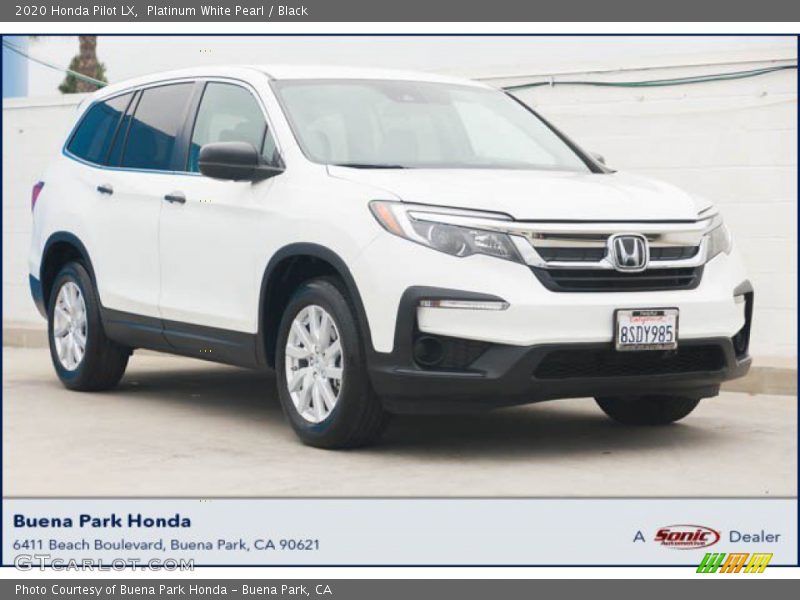 Platinum White Pearl / Black 2020 Honda Pilot LX