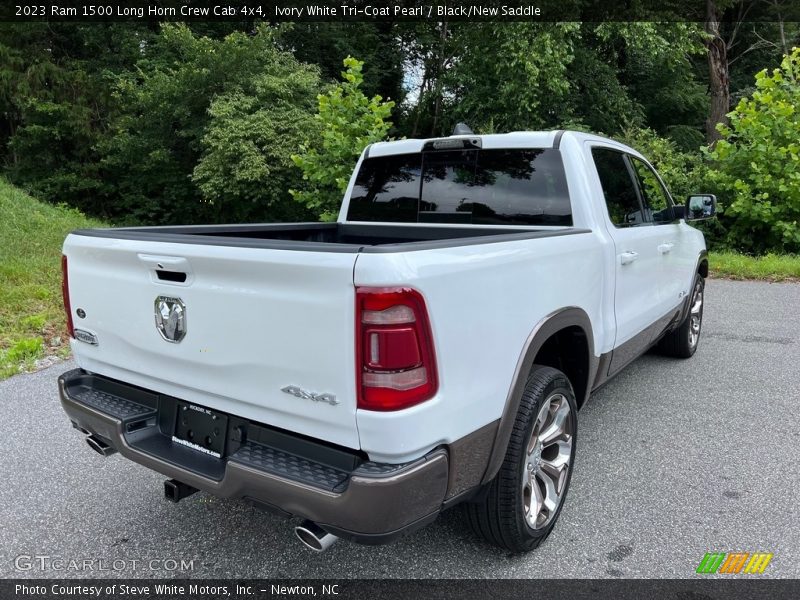 Ivory White Tri-Coat Pearl / Black/New Saddle 2023 Ram 1500 Long Horn Crew Cab 4x4