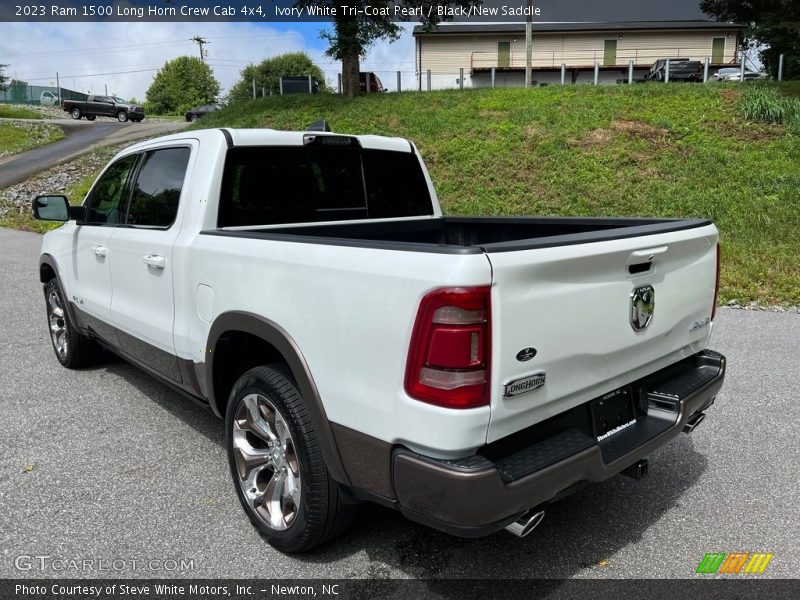 Ivory White Tri-Coat Pearl / Black/New Saddle 2023 Ram 1500 Long Horn Crew Cab 4x4