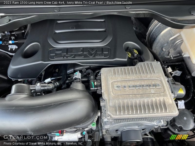 Ivory White Tri-Coat Pearl / Black/New Saddle 2023 Ram 1500 Long Horn Crew Cab 4x4