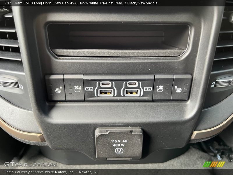 Ivory White Tri-Coat Pearl / Black/New Saddle 2023 Ram 1500 Long Horn Crew Cab 4x4