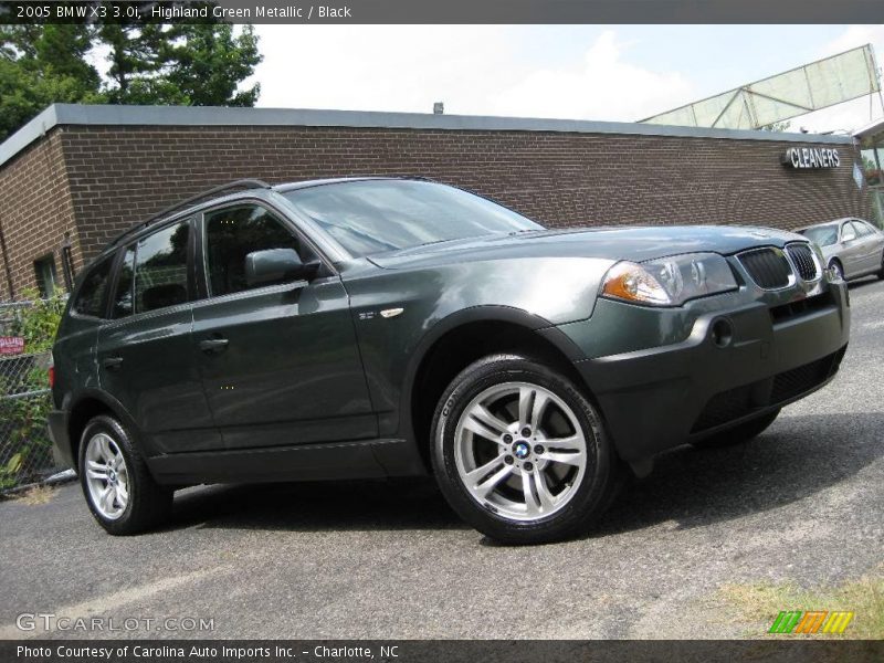 Highland Green Metallic / Black 2005 BMW X3 3.0i