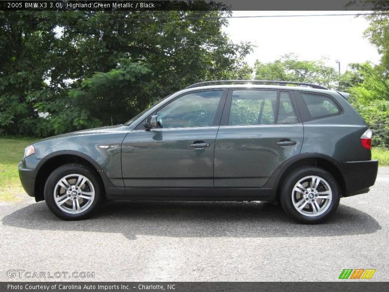Highland Green Metallic / Black 2005 BMW X3 3.0i