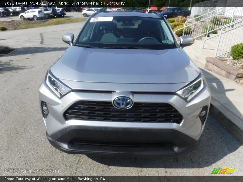 Silver Sky Metallic / Light Gray 2021 Toyota RAV4 XLE AWD Hybrid